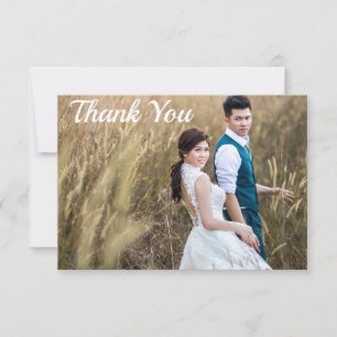 Cartão De Agradecimento Foto De Casamento Obrigado Personalizado De Dois L