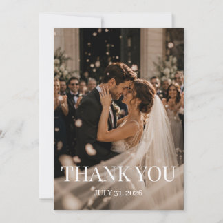 Cartão De Agradecimento Foto de casamento personalizada com nota