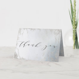 Cartão De Agradecimento Foto de casamento personalizada de Fosco azul de O