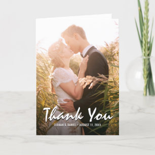 Cartão De Agradecimento Foto De Casamento Personalizado De Obrigado