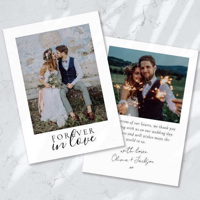 Cartão De Agradecimento Foto de Casamento por Caligrafia para sempre (Criador carregado)