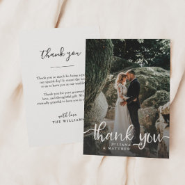 Cartão De Agradecimento Foto de Casamento Rustic Hand Lettering