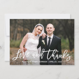 Cartão De Agradecimento Foto de casamento Rustic Sunflower Obrigado