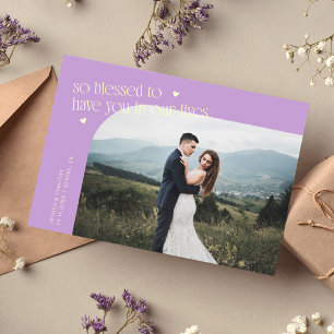 Cartão De Agradecimento Foto de casamento So Blessed Lemon Wisteria