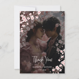 Cartão De Agradecimento Foto de Cerejeira em Flor Casamento Obrigado