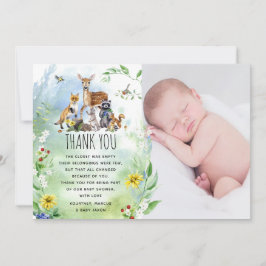 Cartão De Agradecimento Foto de Chá de fraldas de Animais da Floresta Mari