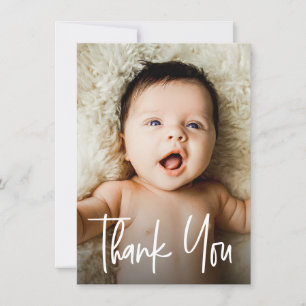 Cartão De Agradecimento Foto de Chá de fraldas Personalizada de Handletter