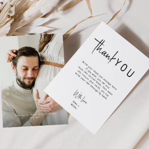 Cartão De Agradecimento Foto de Chá de fraldas Vertical Neutro Moderno Sim