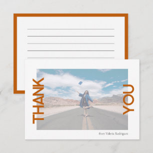 Cartão De Agradecimento Foto de Cor da Escola Laranja Queimada