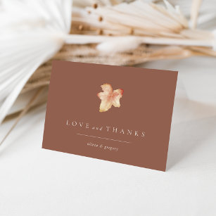 Cartão De Agradecimento Foto de Dentro de Folha de outono minimalista
