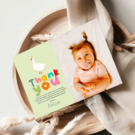 Cartão De Agradecimento Foto de dois anos de idade do Two Silly Goose neut