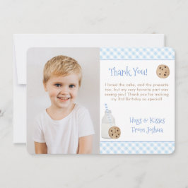 Cartão De Agradecimento Foto De Festa de aniversário De Leite Pintado À Mã