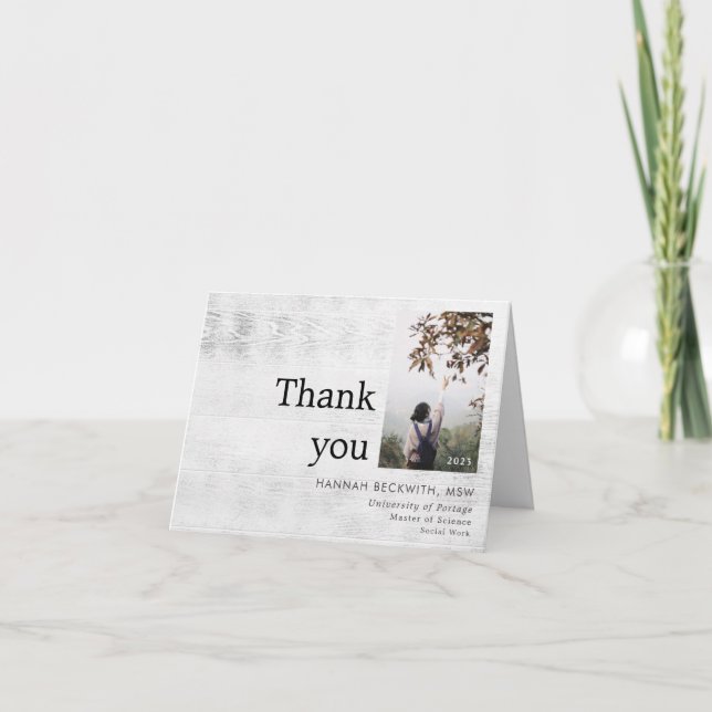 Cartão De Agradecimento Foto de Graduação Obrigado Russo (Frente)