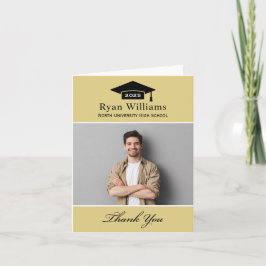 Cartão De Agradecimento Foto de Graduação Personalizada para Champanhe Ele