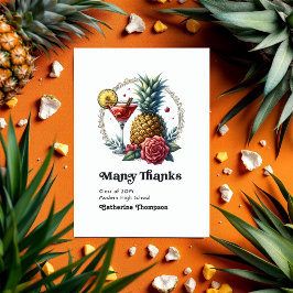 Cartão De Agradecimento Foto de Graduação Tropical