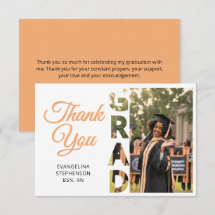 Cartão De Agradecimento Foto de Graduada em Enfermagem Moderna Enfermeira 