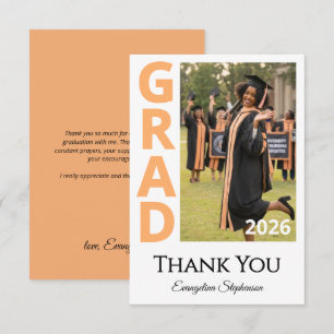 Cartão De Agradecimento Foto de Graduada em Enfermagem Moderna Formatura d