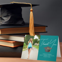 Foto de Graduado em Teal Moderno Personalizado Gra