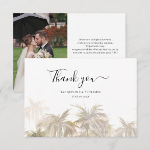 Cartão De Agradecimento Foto de palmeira tropical no casamento