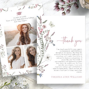 Cartão De Agradecimento Foto de Pastel Wildflower