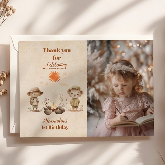 Cartão De Agradecimento Foto de Safari Selvagem Selvagem Única Tropical (Criador carregado)