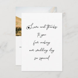 Cartão De Agradecimento Foto de Script de Casamento de Amor e Obrigados Ex