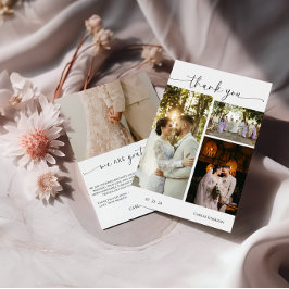 Cartão De Agradecimento Foto de Script Elegante