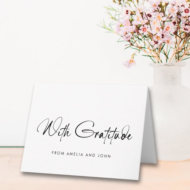 Cartão De Agradecimento Foto de Script Manuscrito Minimalista (Criador carregado)