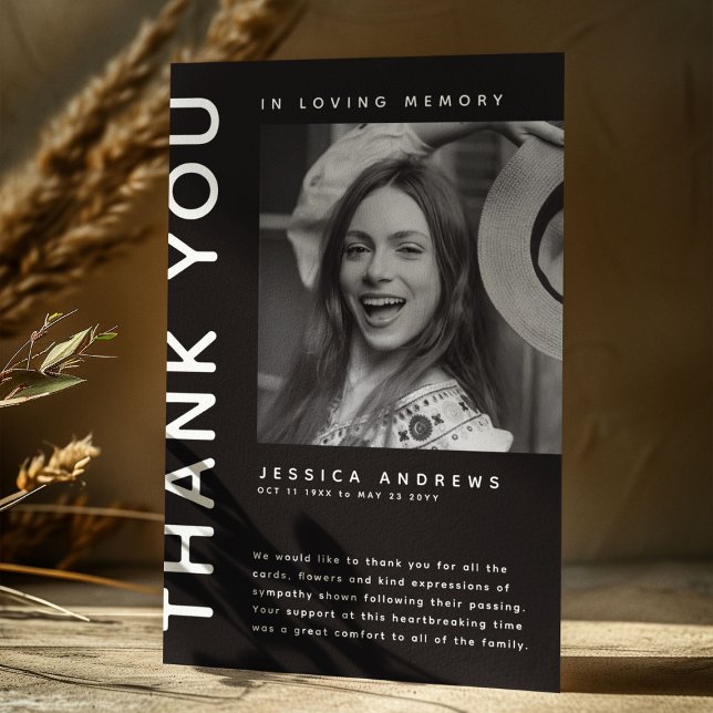 Cartão De Agradecimento Foto de simpatia moderna Obrigado (Criador carregado)