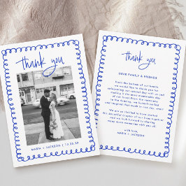 Cartão De Agradecimento Foto: Desenhar Casamento Azul Francês