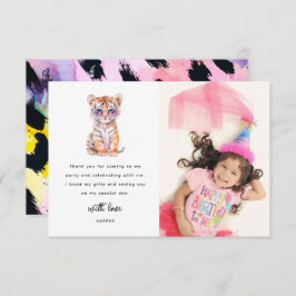 Cartão De Agradecimento Foto do Animal Safari Cute Aniversário