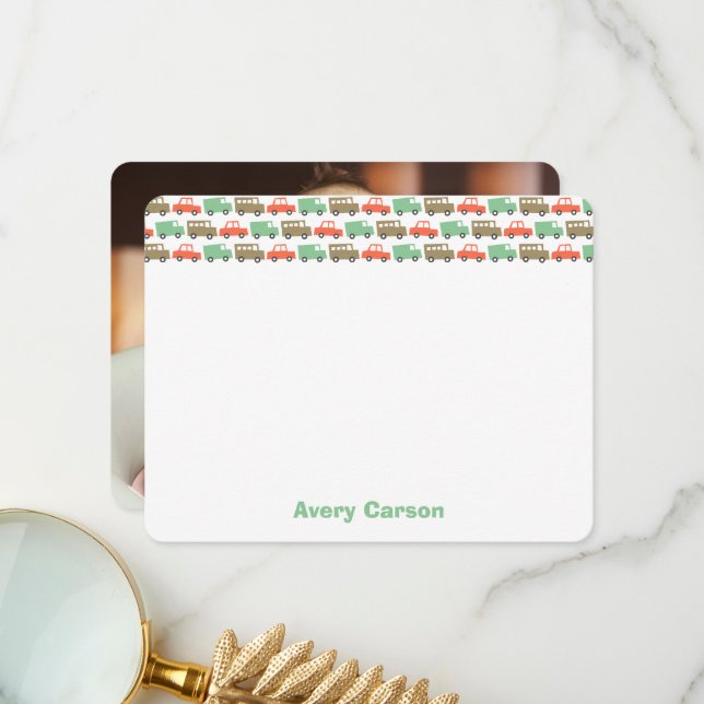 Cartão De Agradecimento Foto do Aniversário de criança de Brinquedos com R (Frente/Verso In Situ)