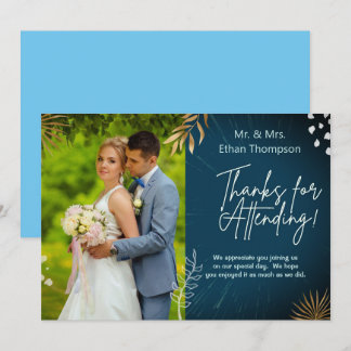 Cartão De Agradecimento Foto Do Casal De Casamento Do marinho Obrigado Car
