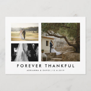 Cartão De Agradecimento Foto do casal que Wedding para sempre Minmalist