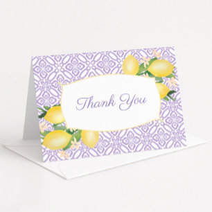Cartão De Agradecimento Foto do Chá de fraldas Roxo Lilac-Lemons bonito