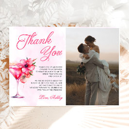 Cartão De Agradecimento Foto do Chá de Noiva Brunch e Champanhe Espumante