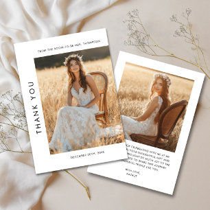 Cartão De Agradecimento Foto do Chá de panela de Tipografia Russo Minimali