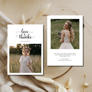 Cartão De Agradecimento Foto do Chá de panela Elegante Love and Obrigado