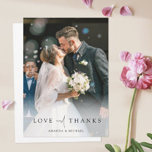 Cartão De Agradecimento Foto do Cheio legante para casamento personalizado