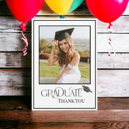 Cartão De Agradecimento Foto do Formando de Tipografia Moderna