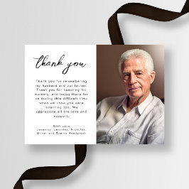 Cartão De Agradecimento Foto do Funeral de Script Elegante
