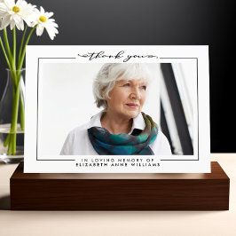 Cartão De Agradecimento Foto do Funeral Elegante Simples