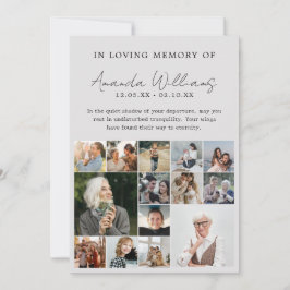 Cartão De Agradecimento Foto do Funeral Memorial - Colagem de Fotos 15