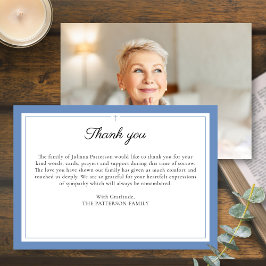 Cartão De Agradecimento Foto do Funeral Personalizado Cruzado Simples de S