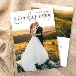 Cartão De Agradecimento Foto do melhor dia de Na moda simples 2