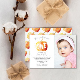 Cartão De Agradecimento Foto do primeiro aniversario da Pequena Abóbora