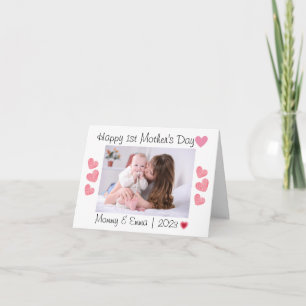 Cartão De Agradecimento Foto do primeiro Dia de as mães
