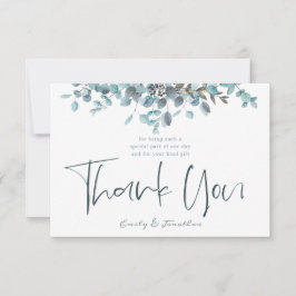 Cartão De Agradecimento Foto do script de Na moda do Eucalyptus com Aquare