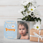 Cartão De Agradecimento Foto do segundo aniversário Retro 2 Groovy Boys<br><div class="desc">Diga obrigado seu estilo com este segundo aniversário de tendências,  obrigado cartas. A formulação modelo é fácil de personalizar e sua família e amigos ficarão entusiasmados quando receberem esse obrigado fabuloso.</div>