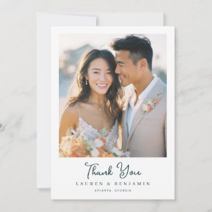 Cartão De Agradecimento Foto Elegante Bege Romântico